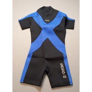 Hevto Kids Wetsuit Hero 2 Shorty Unisex Neoprene Wet Suit Front‎ Zip Size 10